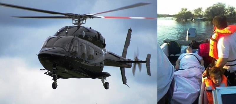 ESCANDALOSA FALTA DE RESPETO DE COLOMBI: El gobernador de Corrientes pasea en el helicóptero sanitario y en Esquina trasladan enfermos en lancha.