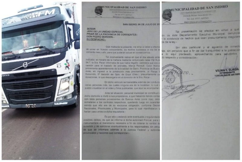 El Municipio de San Isidro aclara el conflicto con un camión que ingresó desde Buenos Aires