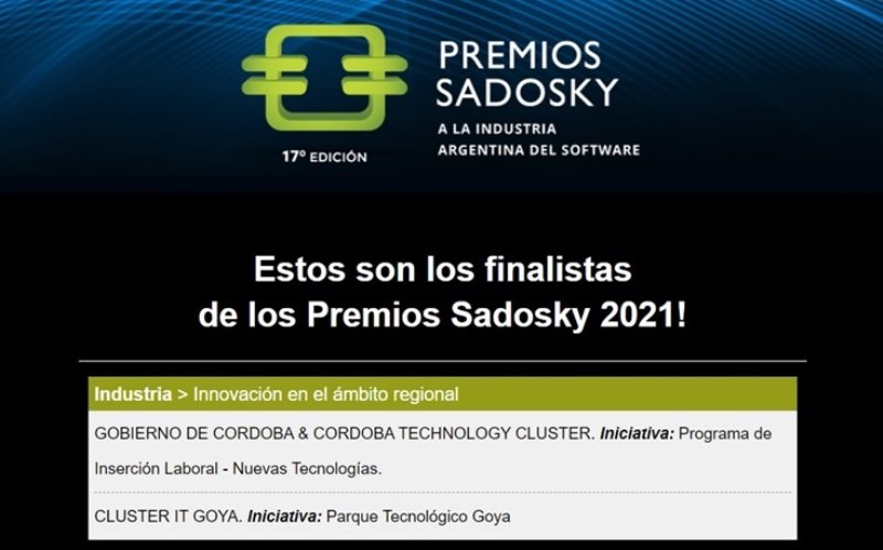 El Parque Tecnológico Goya nuevamente es finalista de los Premios Sadosky 2021